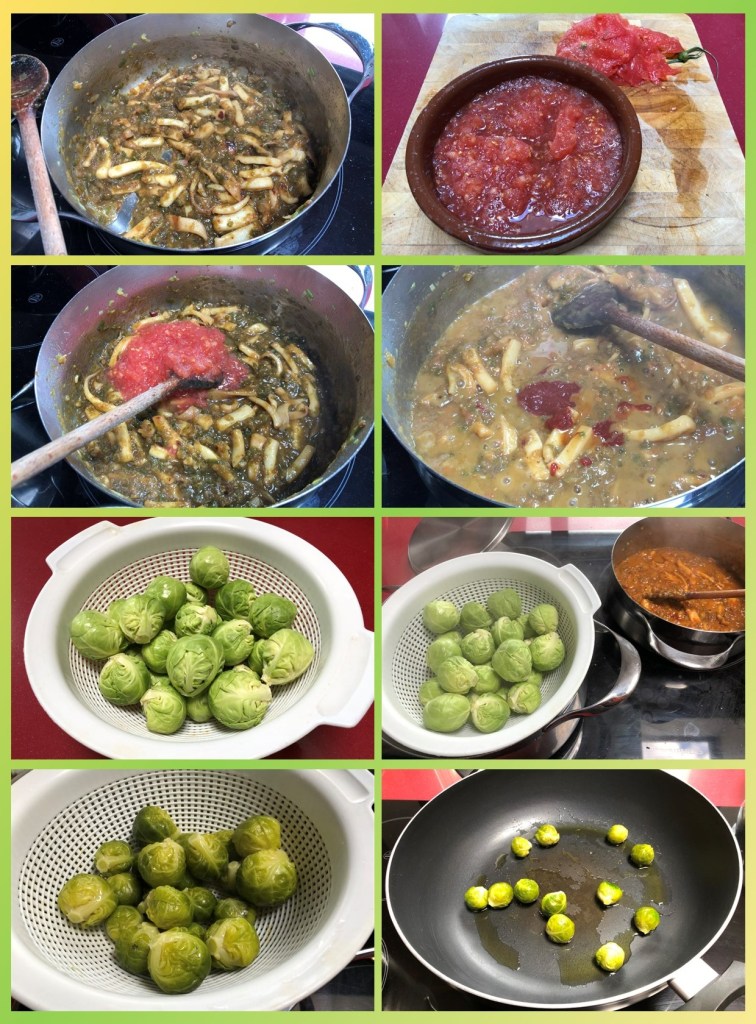 Fideuá Marinera con Coles de Bruselas